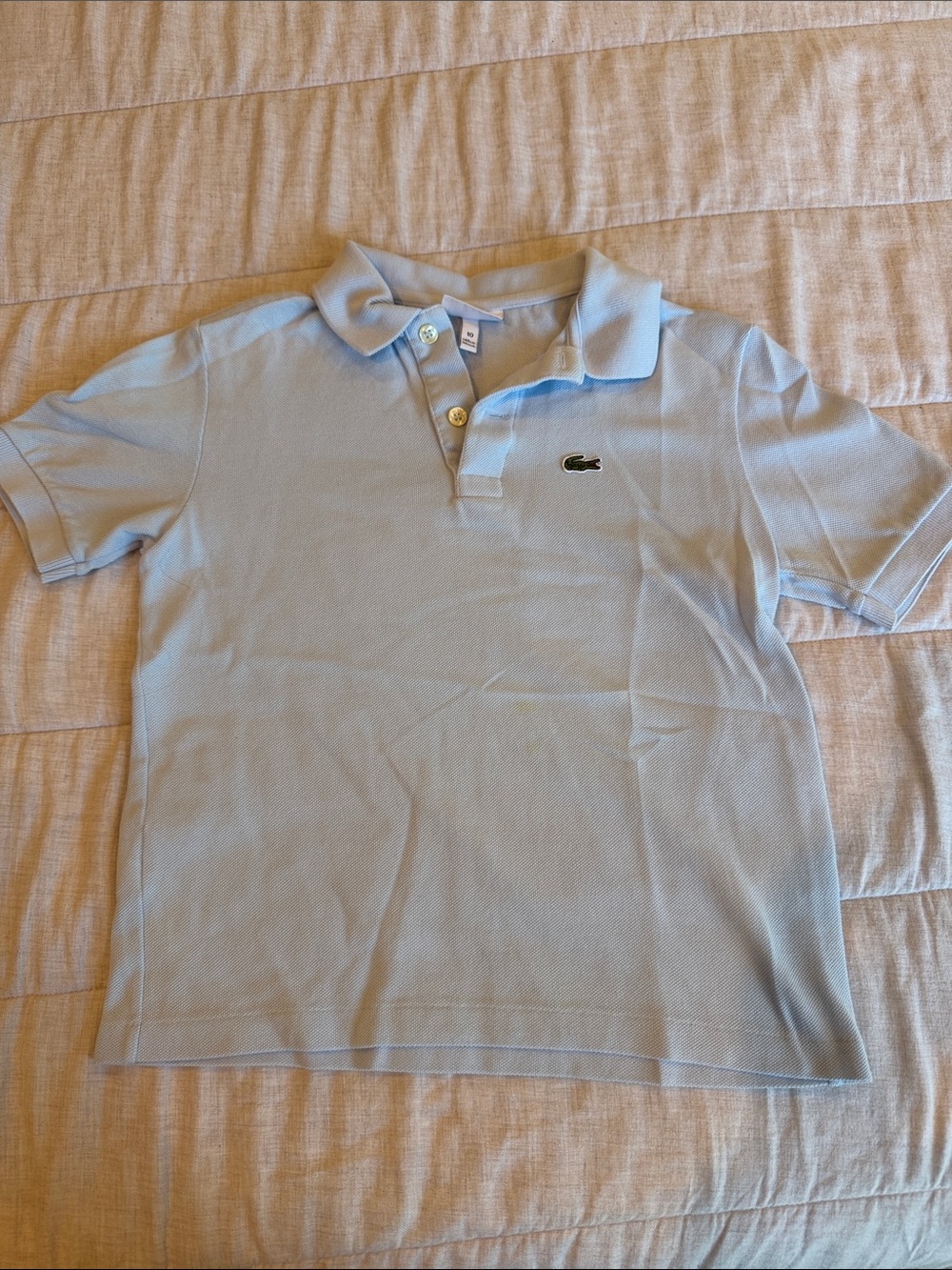 Lacoste Pale Blue Boys' Polo with Crocodile Logo